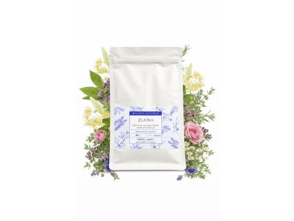 Zlatka pozadi bylinky