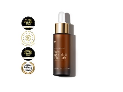 Vanessa Megan Rozjasňující pleťové sérum s 24k zlatem a divokými bylinami 30 ml (Auric 24k Gold + Wild Herb Radiance Serum)