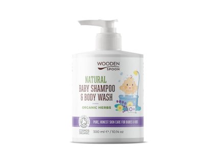 WoodenSpoon Dětský sprchový gel a šampon na vlasy 2v1 s bylinkami 300 ml