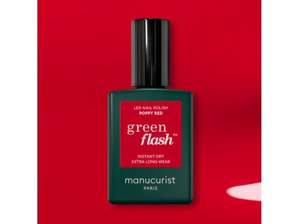 Manucurist Green Flash LED gel na nehty 15 ml POPPY RED