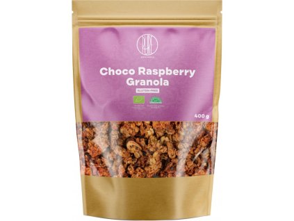 BrainMax Pure Choco Raspberry Granola, granola s čokoládou a malinami BIO 400 g