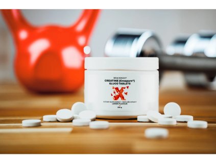 60985 4 brainmax creatine creapure gluco tablets lemon kreatin monohydrat tablety citron 350 g 115 tablets