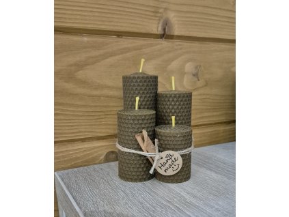 Adventná sada sviečok hrubá v retro zelenej