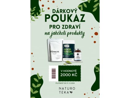 |Dárkový poukaz pro zdraví v hodnotě 2000 Kč