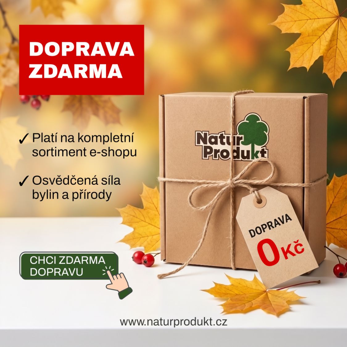 Nečekejte na listopad. Dopravu máte zdarma už teď.