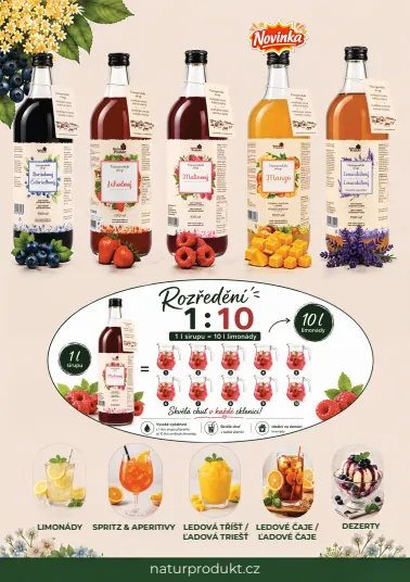 Výběr Naturprodukt sirupů v gastro balení 1000 ml
