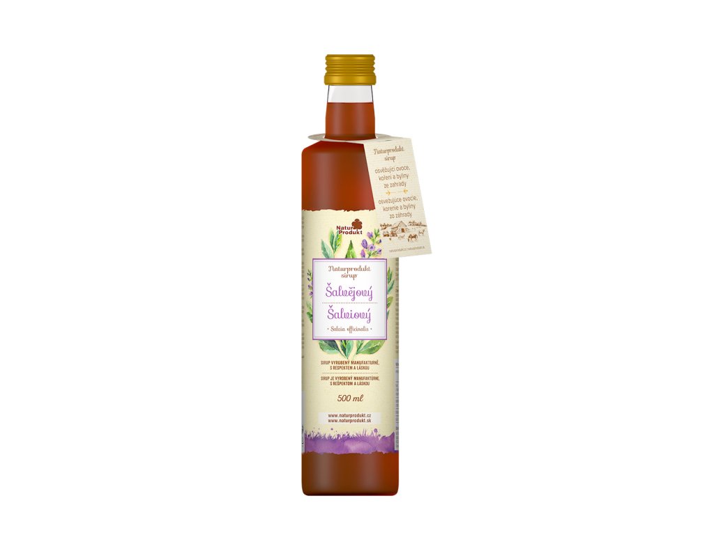 Bylinný šalvějový Naturprodukt sirup, do čaje či limonády ve větším balení