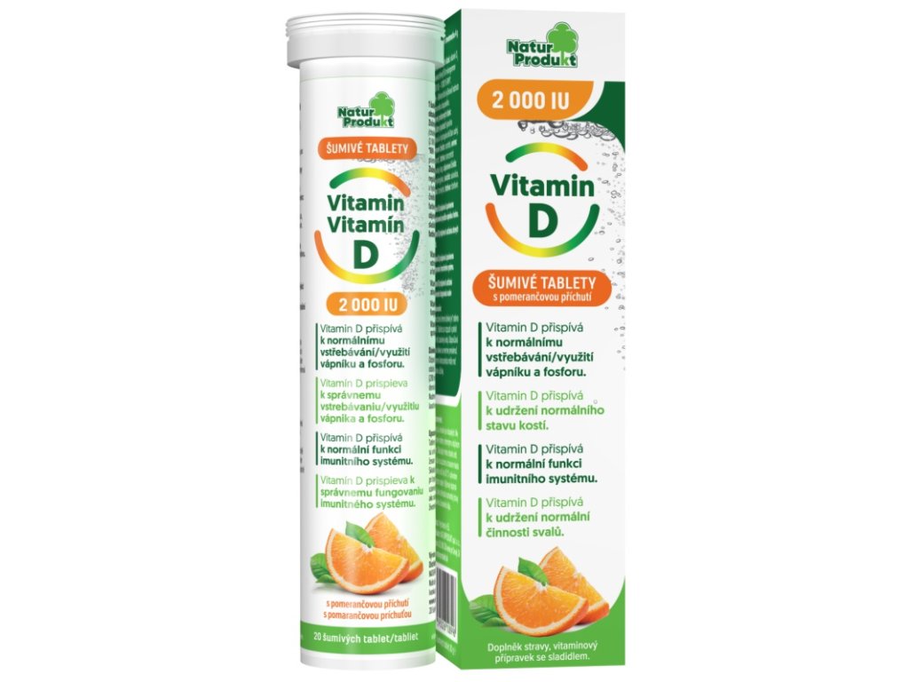 Naturprodukt Vitamin D 2000 IU šumivé tablety