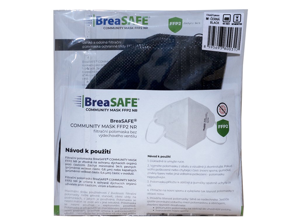 BreaSAFE COMMUNITY MASK FFP2 černá M