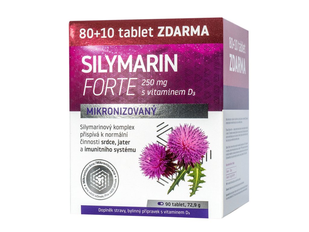 Silymarin Forte 250 ostropestřec s vit D3 80+10