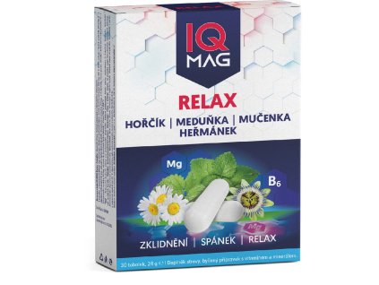 IQ Mag Relax Hořčík s meduňkou. mučenkou a heřmánkem