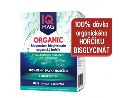 IQ Mag ORGANIC Magnesium+B6, organický hořčík tobolky