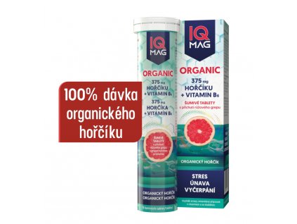 IQ Mag ORGANIC Magnesium+B6, organický hořčík šumivé tbl.