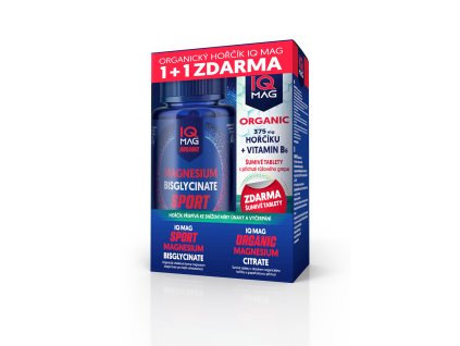 IQ Mag 1+1 SPORT organický hořčík bisglycinát + B6