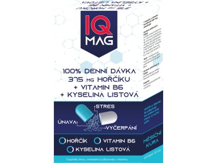 IQ Mag hořčík 375 mg + B6 + kys.listová kapsle 30 cps