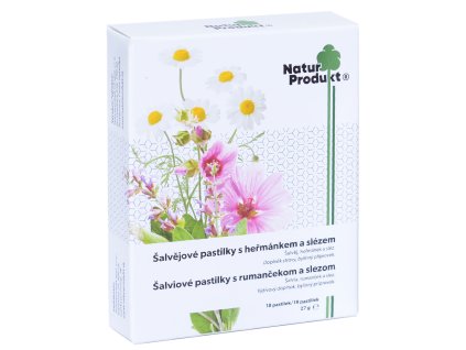 Naturprodukt Šalvějové past. s heřmánkem a slézem 18 pst.