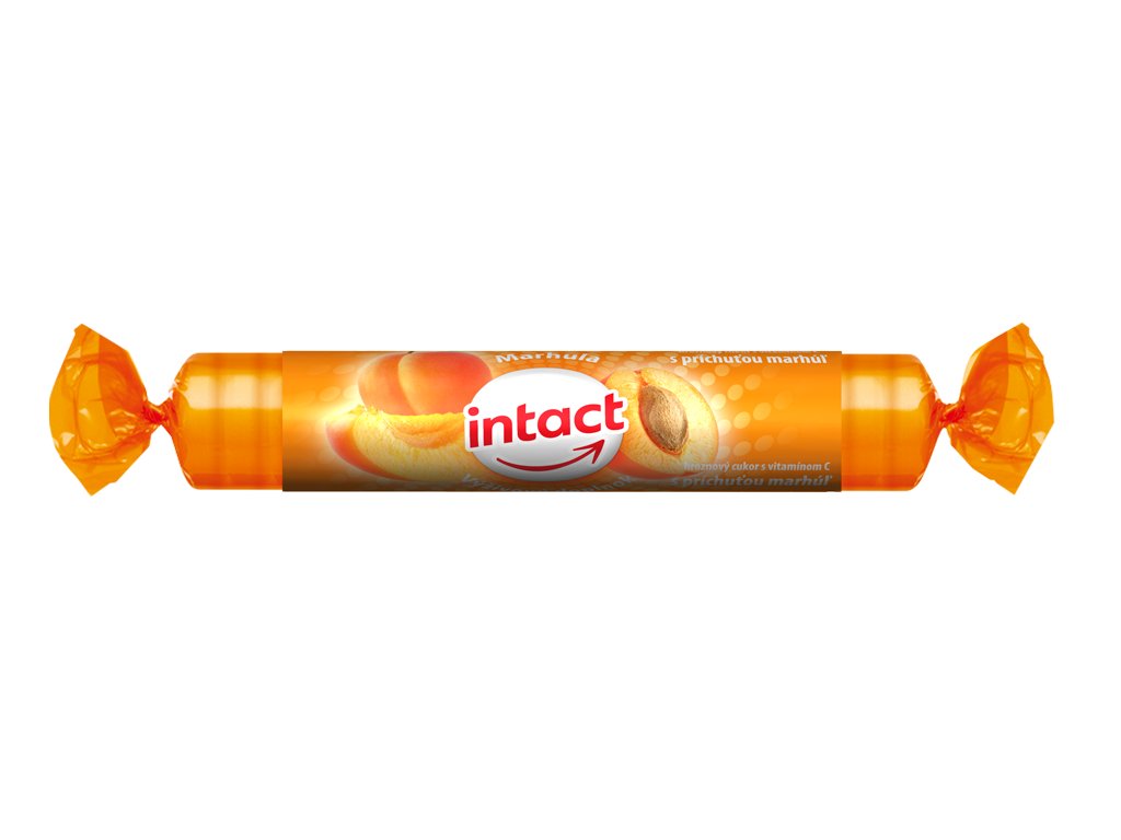Intact rolky hroznový cukor s vitamínom C marhuľa