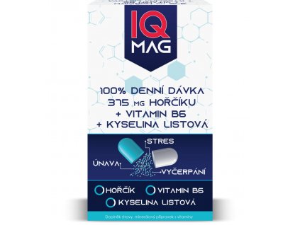 IQ Mag horčík 375 mg + B6 + kyselina listová (30 cps.)