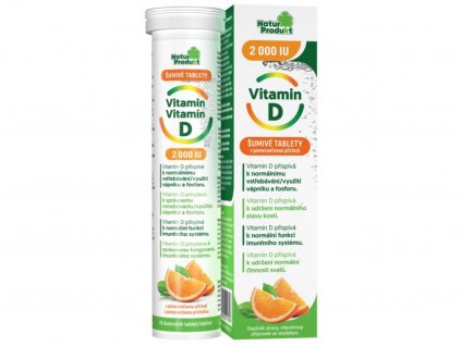 Naturprodukt Vitamín D3 2000 IU, šumivý