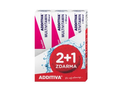 Additiva Multivitamin+Mineral Broskyňa šum.tablet 2+1 ZDARMA
