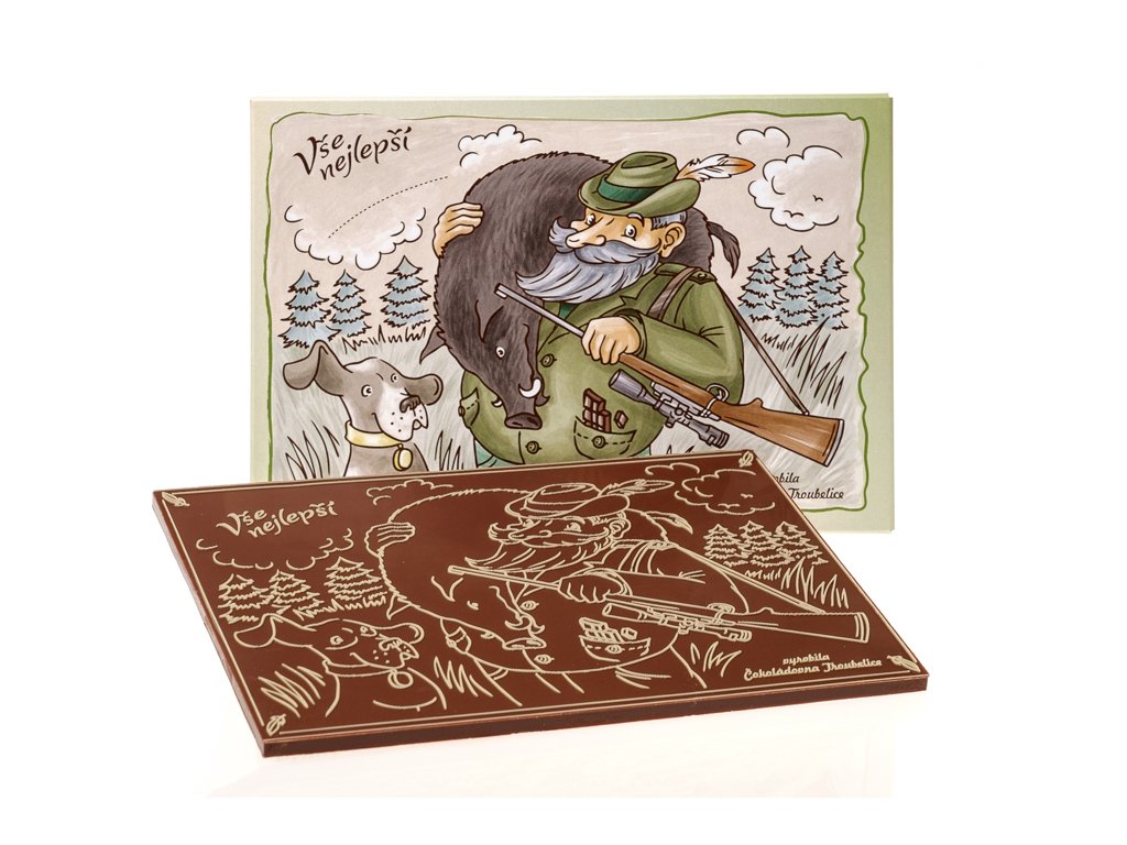 231 2 velka cokolada s reliefem myslivec 120g