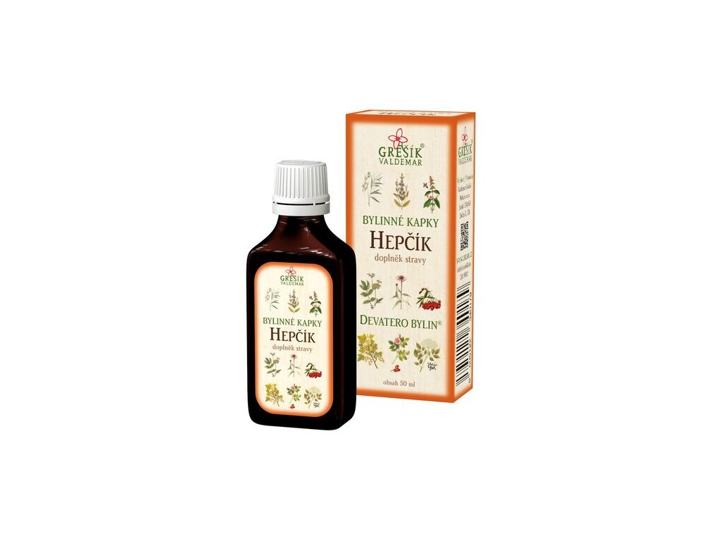 Hepčík kapky 50 ml GREŠÍK-Z-40% líh, Devatero bylin kapky