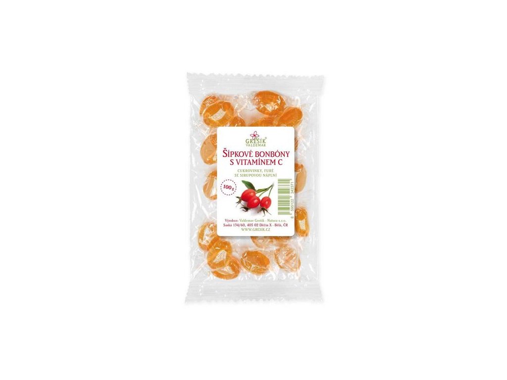 Šípkové bonbóny s vitamínem C 100 g GREŠÍK