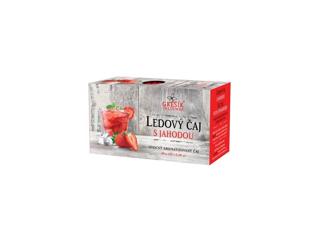 Ledový čaj s jahodou 20 n.s. přebal GREŠÍK