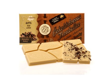 1455 cokolada bila 40 s kavovymi zrny 45 g cokoladovna troubelice