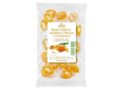 Rakytníkové bonbóny s medem a vitamínem C 100 g GREŠÍK