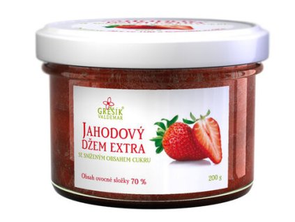 Džem Jahodový extra Se sníženým obsahem cukru 200 g GREŠÍK