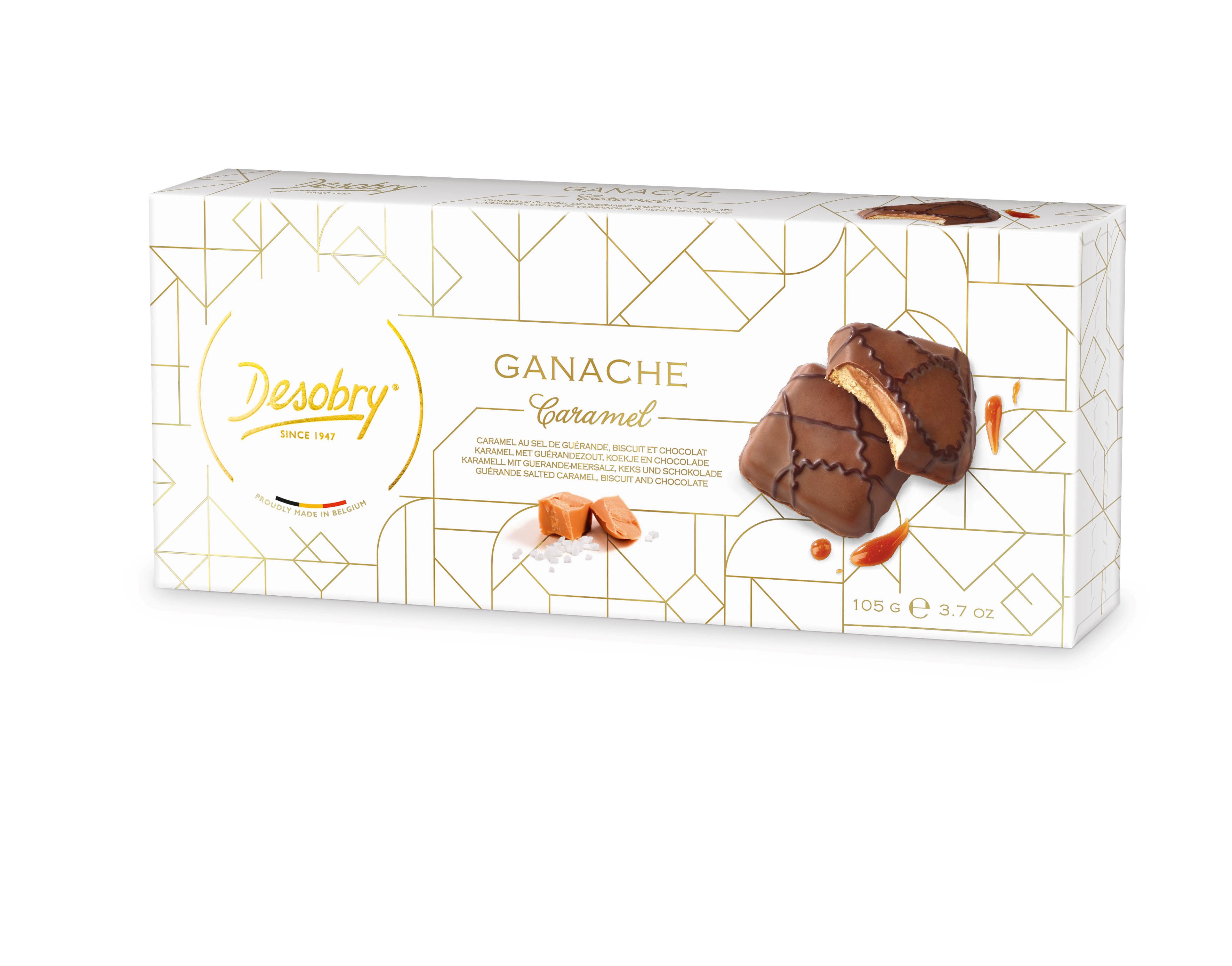 DESOBRY Sušenky Ganache karamelovou náplní, 105g