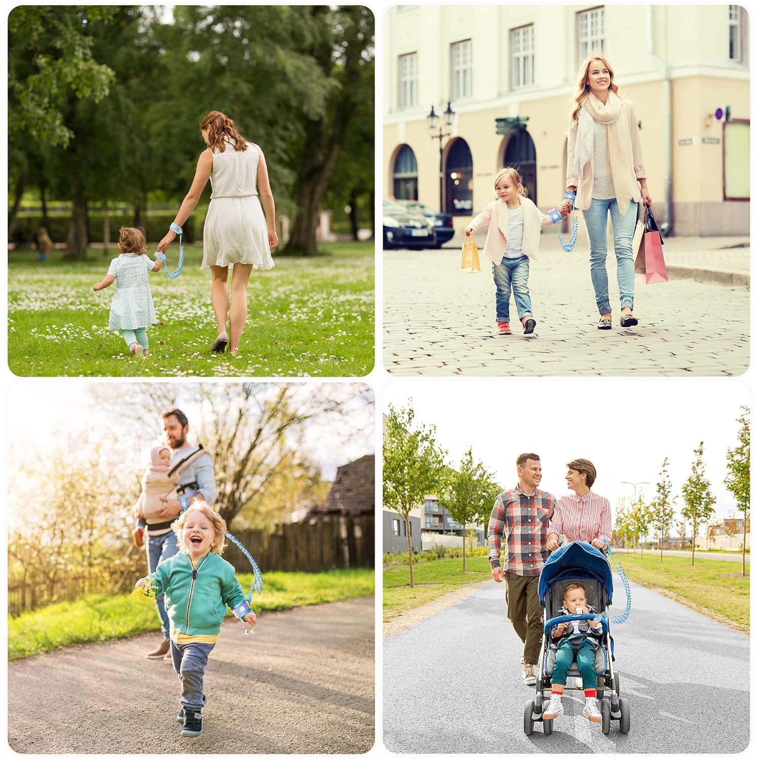 Speciální bezpečnostní popruh – vodítko s náramkem pro malé děti