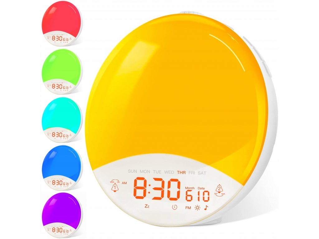 unikátní multifunkční budík s efektem zapadajícího slunce