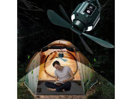 Přenosný ventilátor do stanu se světlem