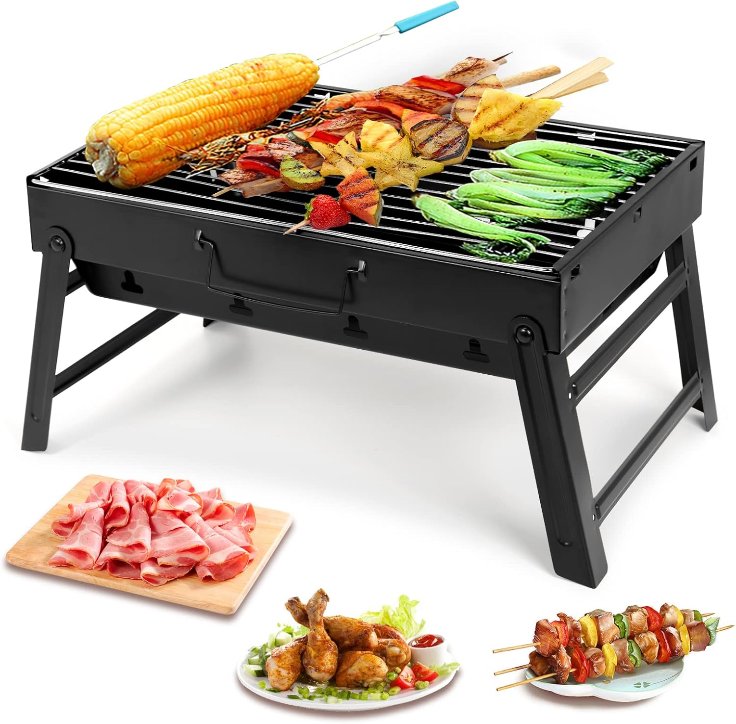 Praktikus összecsukható, hordozható kemping grill