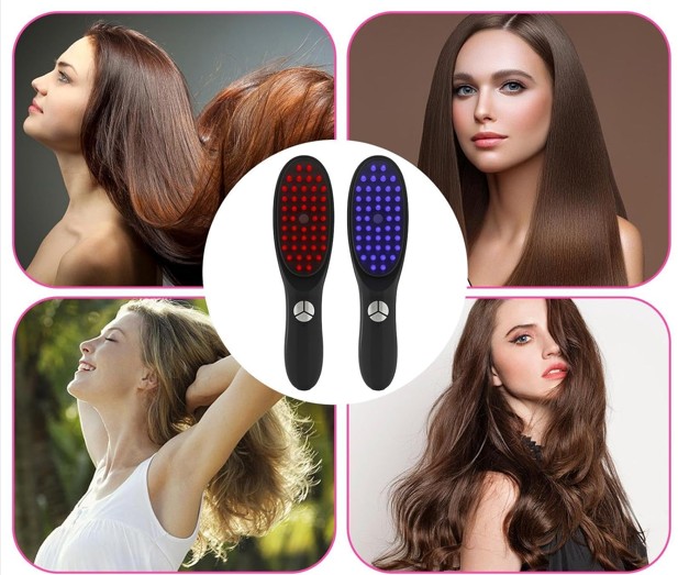 masszázs hajkefe LED terápiával