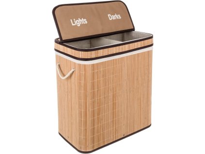 dupla szennyeskosár - bambusz szennyeskosár