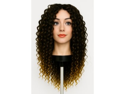 Minőségi női paróka - göndör - fekete ombre szegéllyel