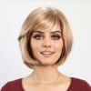 Wysokiej jakości peruka - blond bob z miedzianymi pasemkami