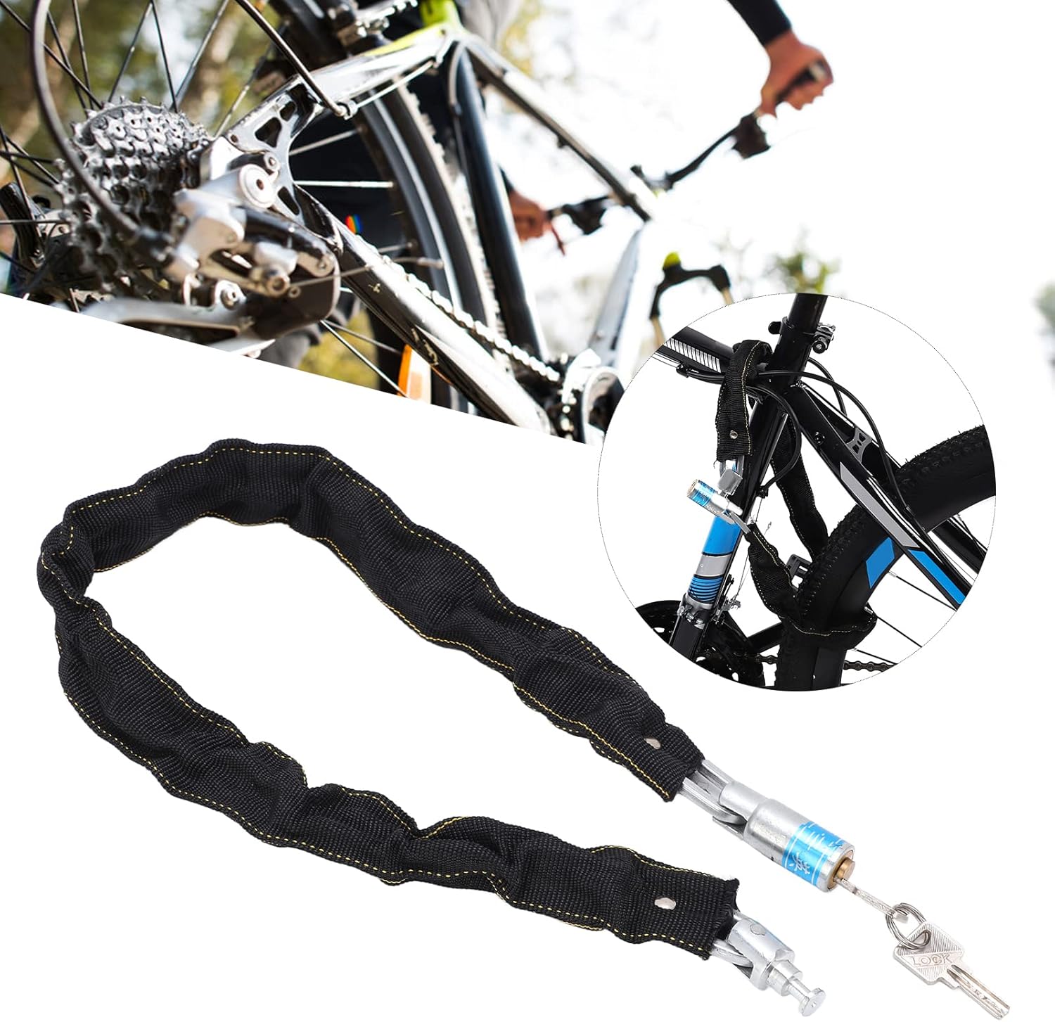 zámok na bicykel a motorku