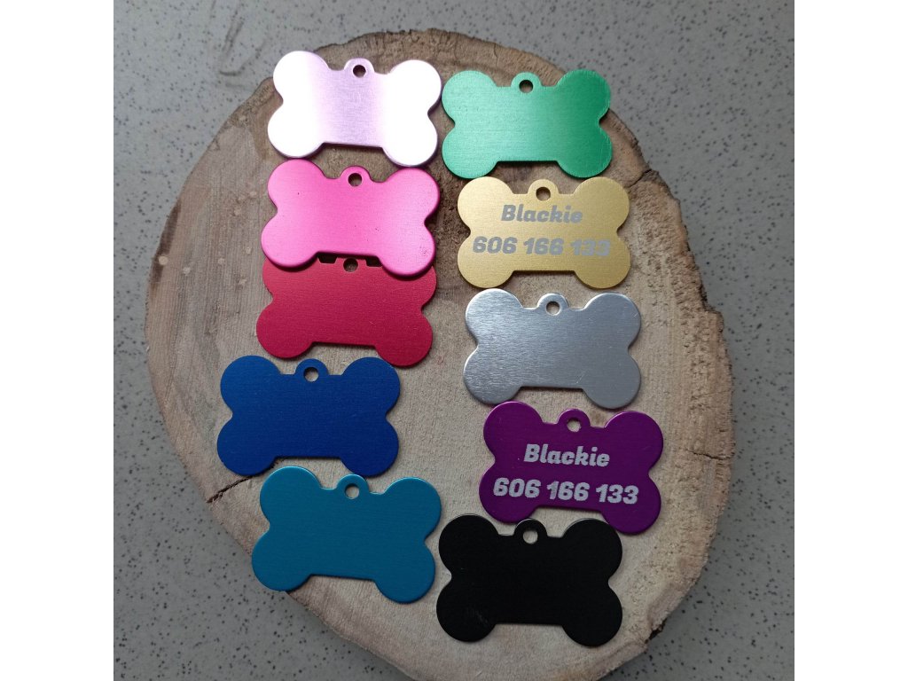 Psí známka s rytím NatyMaty Teplákovina, úplety, náplety, softshell