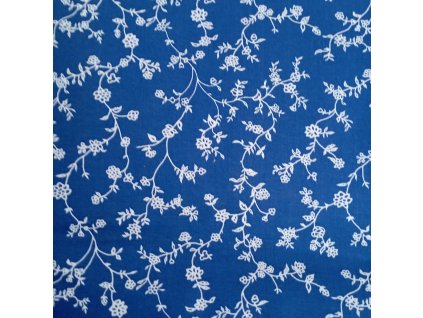 Plátno modré s bílým vzorem