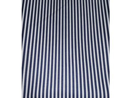 Plátno modrobílý proužek tenký, š.160cm