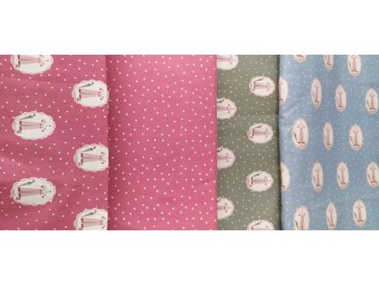 Plátno šicí motiv na okrové 0,55m