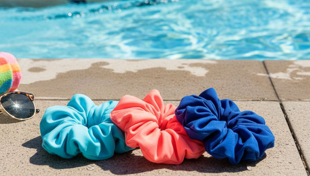 🌊 Plavkovinová scrunchie: Rychleschnoucí gumička, která drží v bazénu, u moře i při sportu 🤸‍♀️