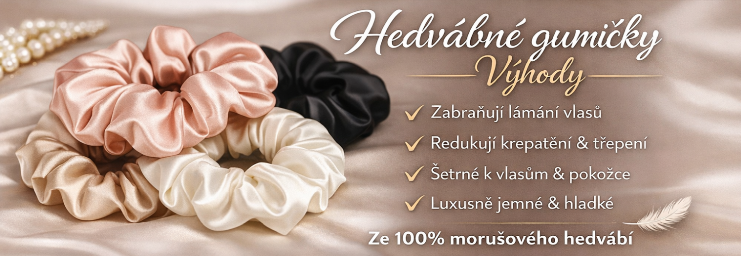 Hedvábné gumičky Natymi z morušového hedvábí