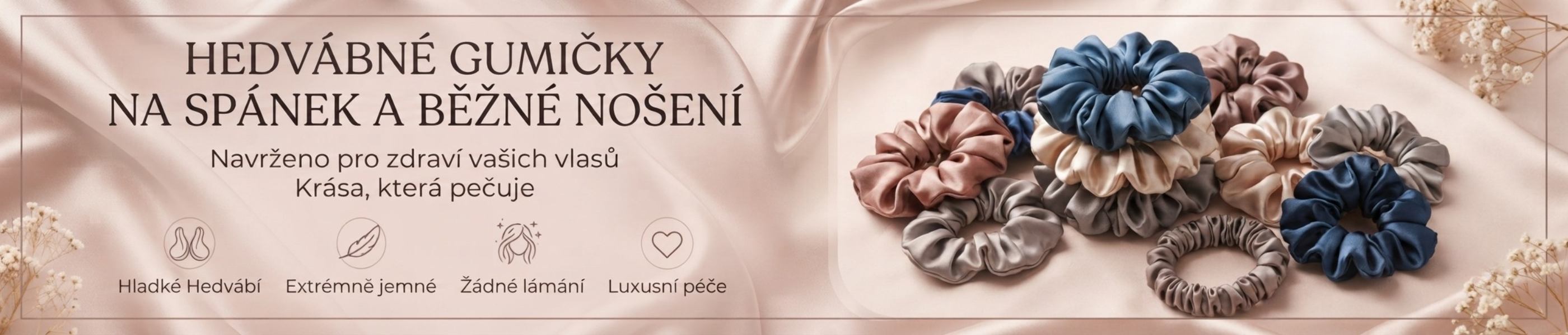 Hedvábné gumičky Natymi z morušového hedvábí