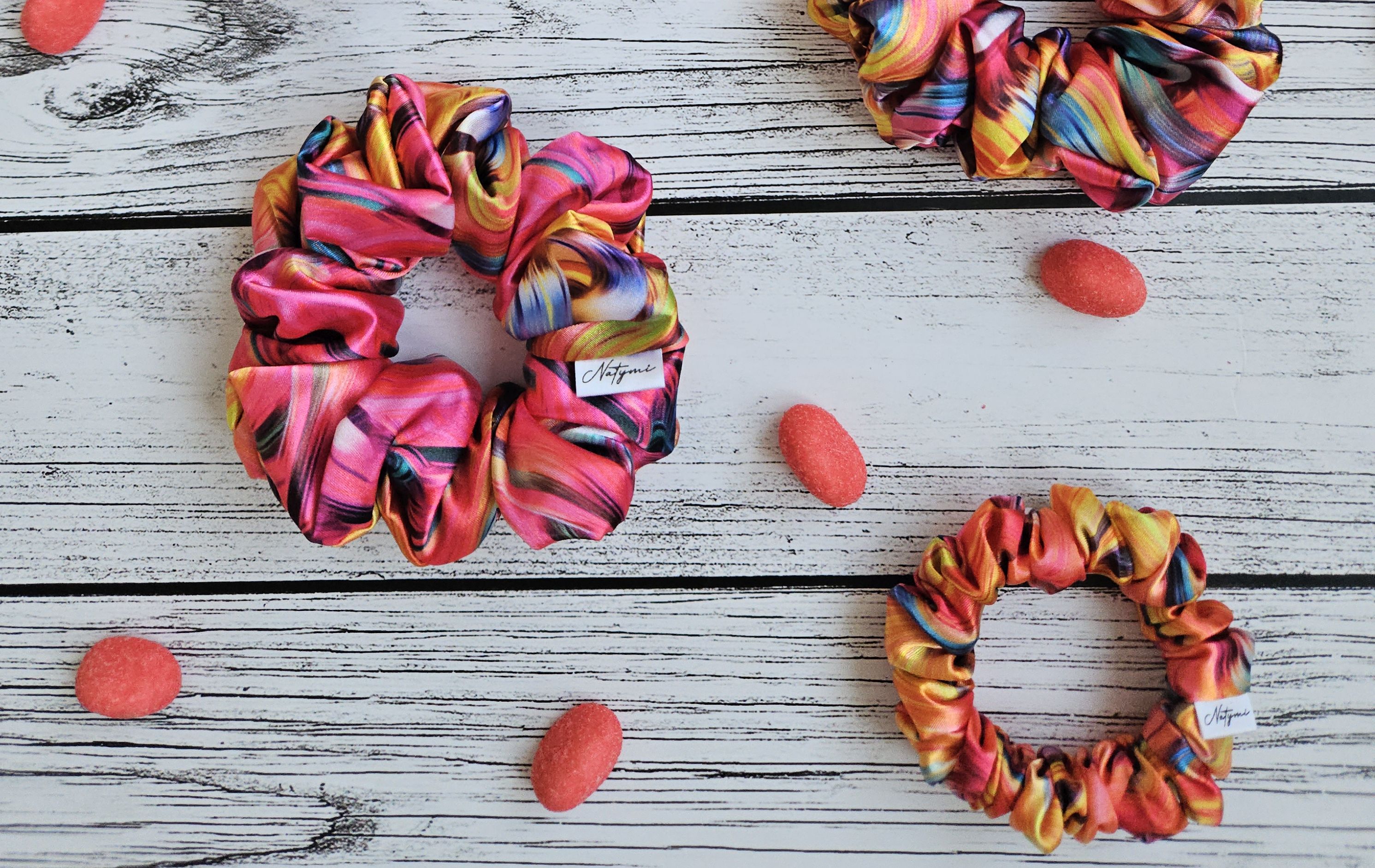 Gumičky scrunchie do vlasů satén