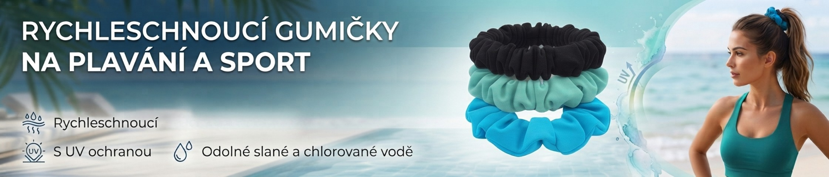 Sportovní rychleschnoucí gumičky do vlasů scrunchie